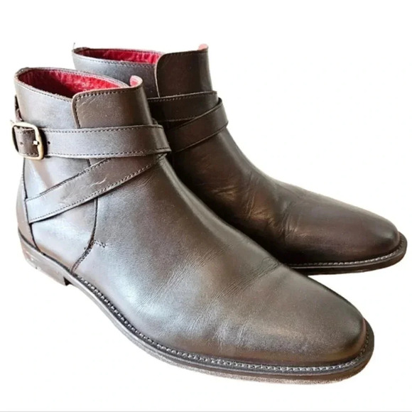 19V69 Italia Men\'s Leather Formal Elegant Ankle Boots Dark Brown Size EU 42. main image 5